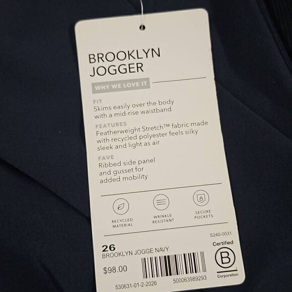 NWT Athleta Brooklyn Jogger Blue Womens Size 26 - Picture 7 of 11